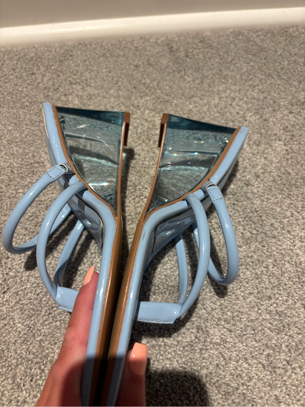 Light Blue Strappy Pointed Toe Heeled Sandals - JLo - Picture 2 of 3